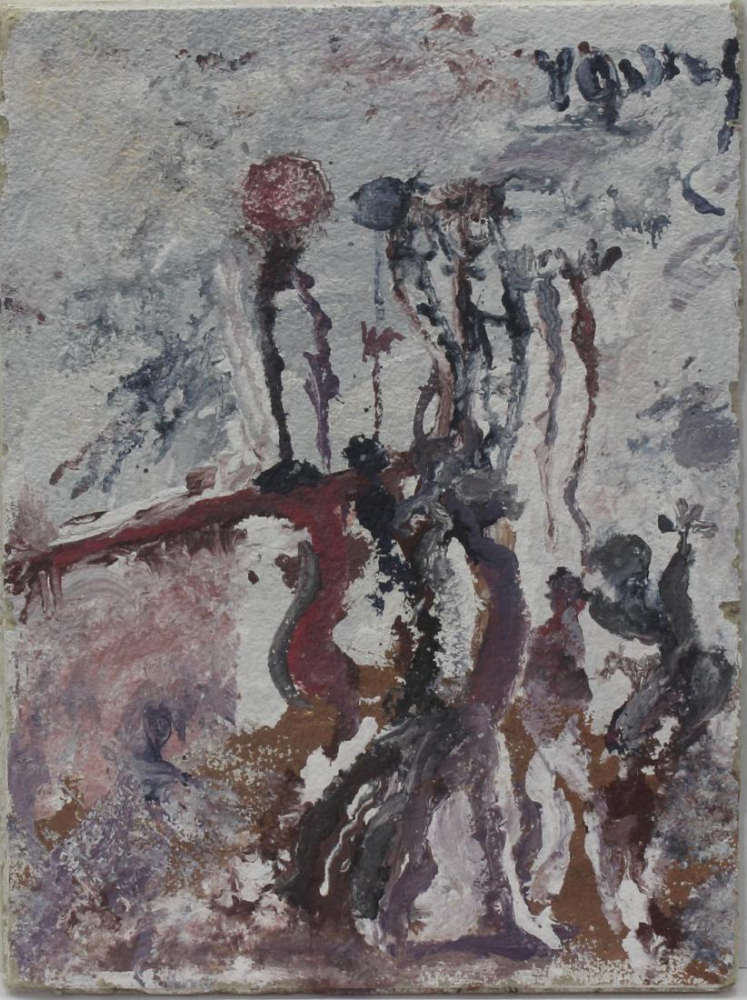 Purvis Young "Untitled" Paint on Ceiling Tile Signed (1 of 9)