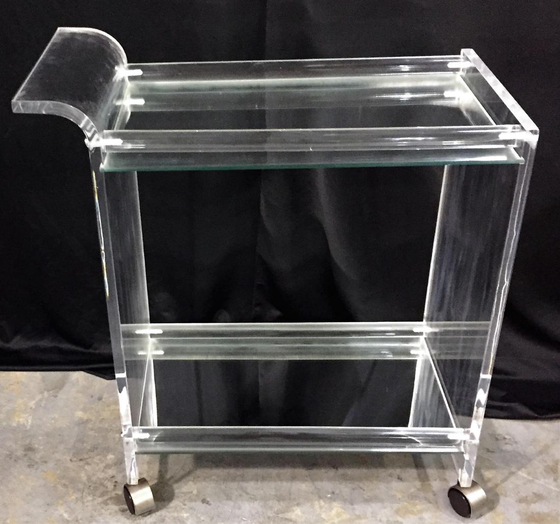 Mid Century Modern Lucite Glass Tea Cart (1 of 4)