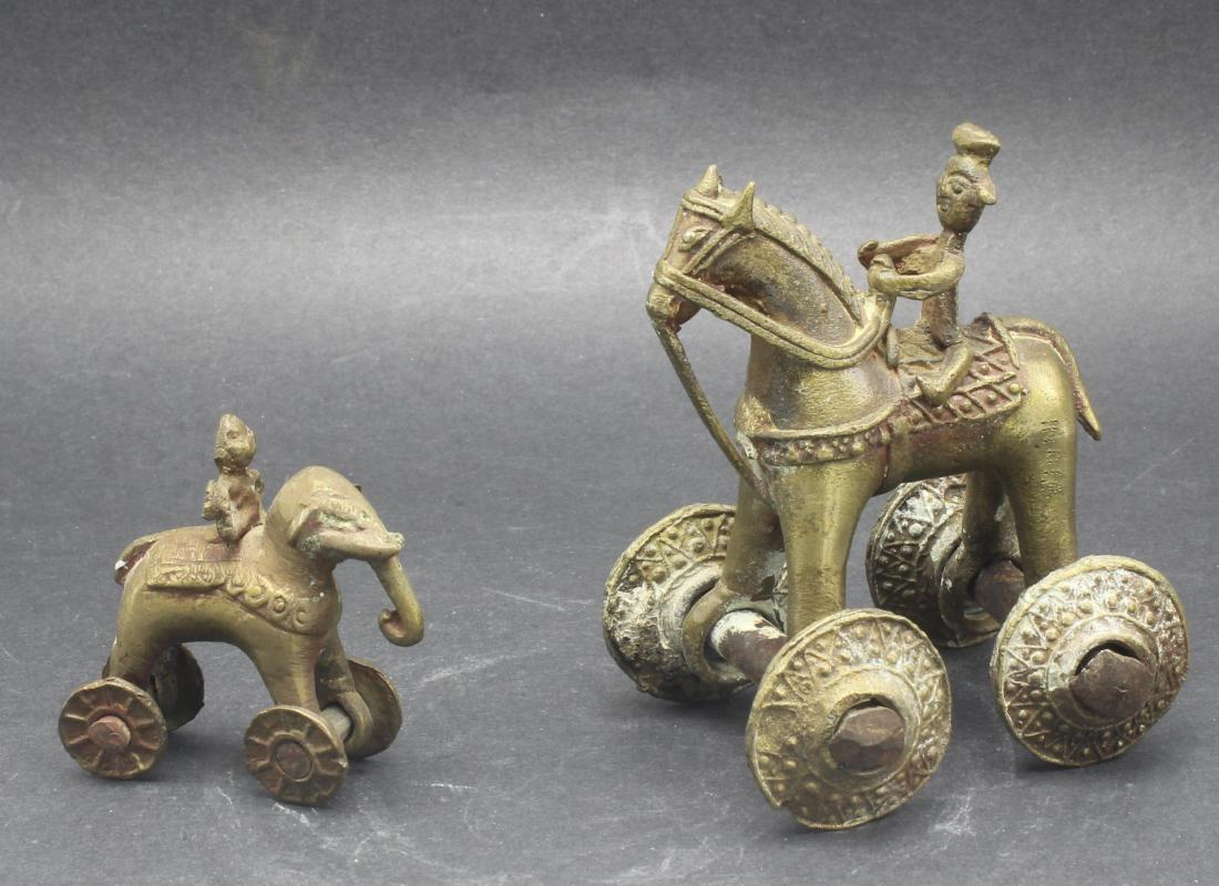 Pair Brass Indian temple toys (1 of 1)