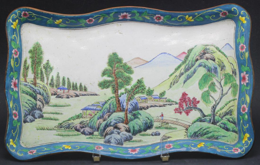 Chinese cloisonne enamel tray (1 of 3)