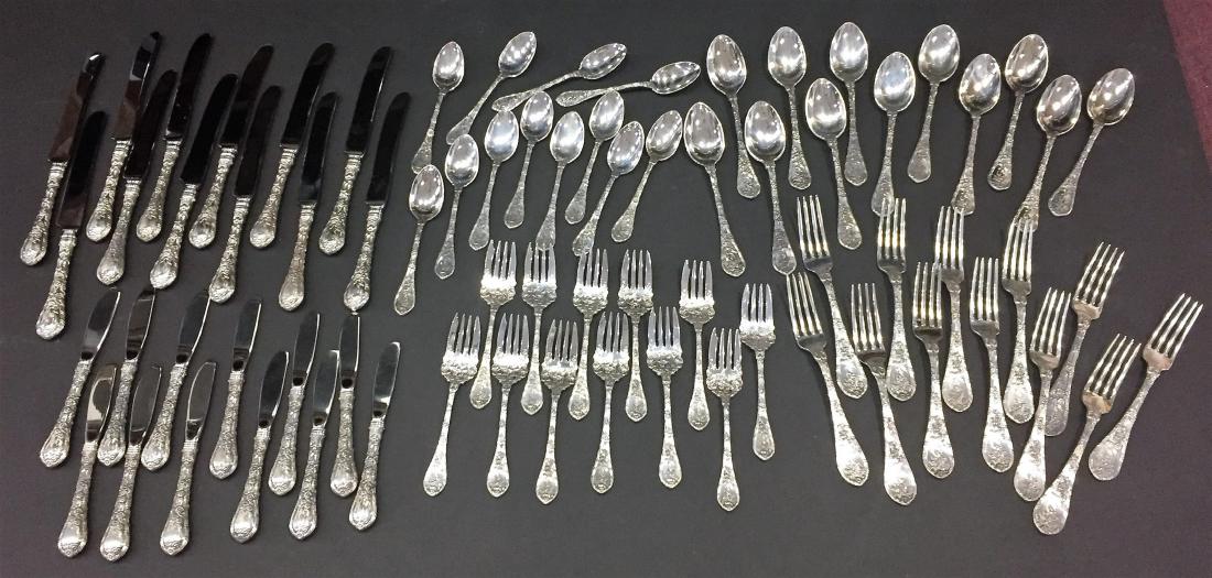 Gorham Sterling silver dauphin pattern 72pc flatware (1 of 9)