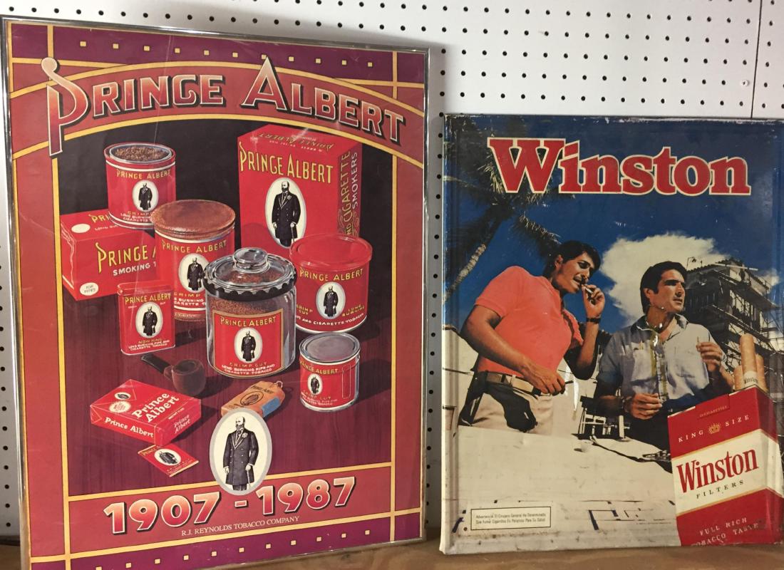 2 pcs vintage Prince Albert cigarette tin tobacco (1 of 3)