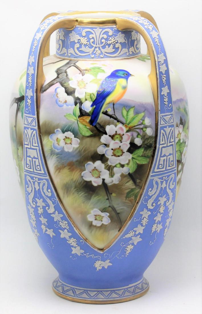 Nippon porcelain hand painted 4 handle vase (1 of 6)