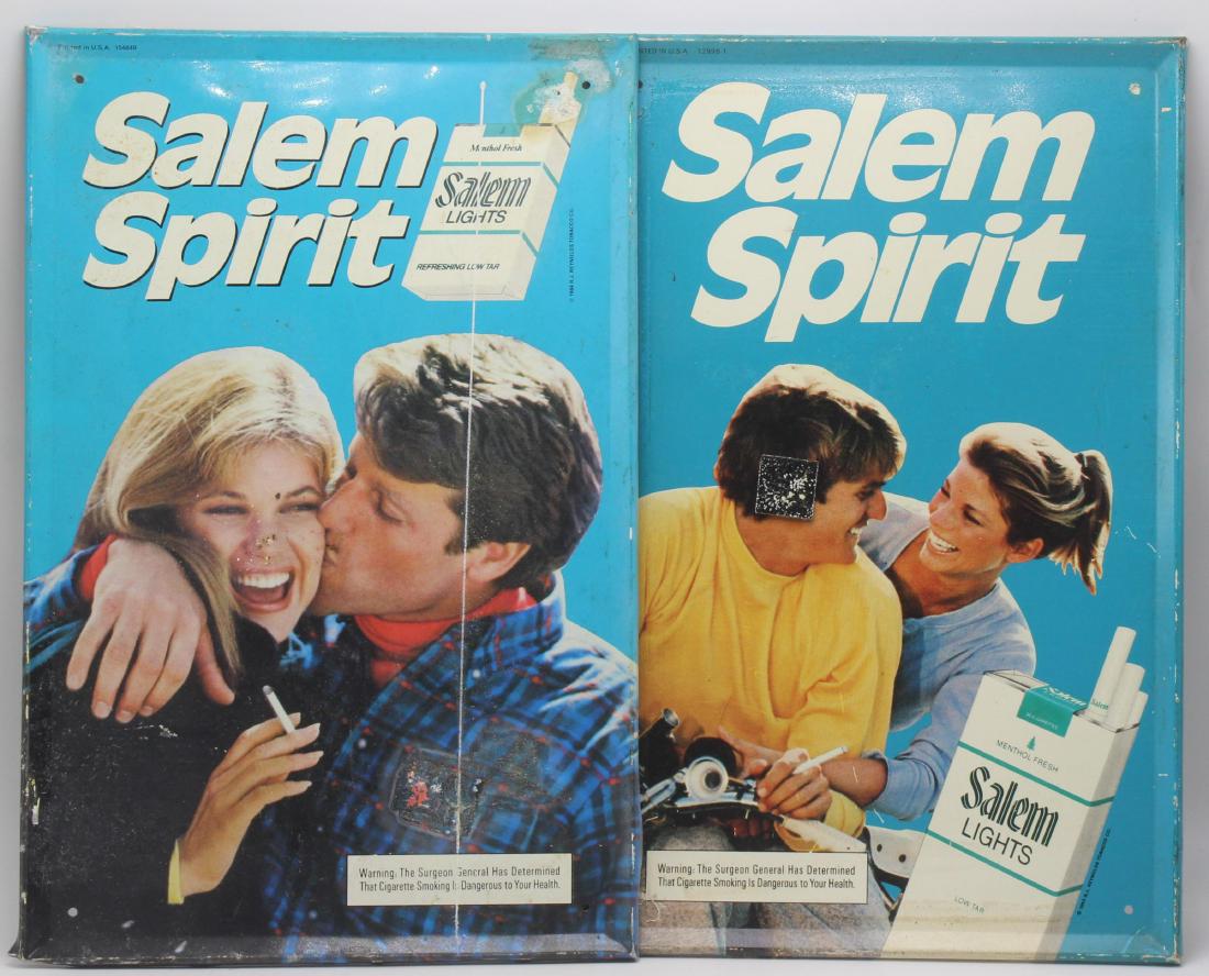 Vintage salem spirit lights metal cigarette sign (1 of 2)