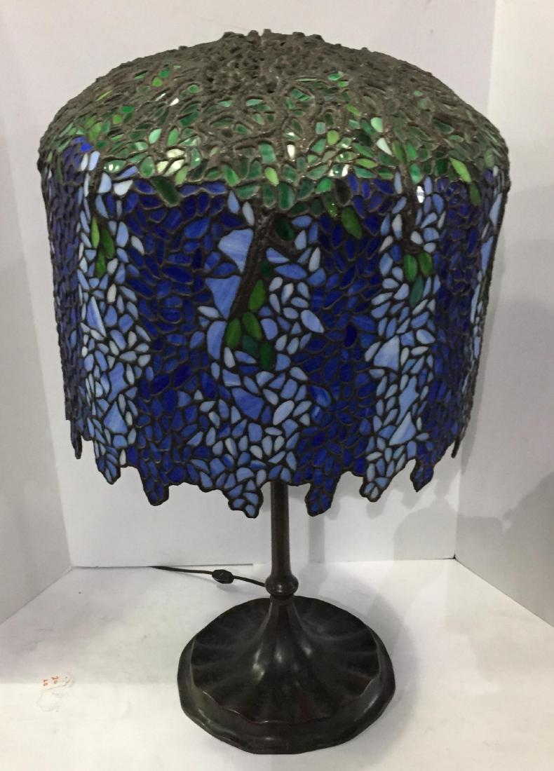 Tiffany Style Stained Glass Wisteria Table Lamp (1 of 7)
