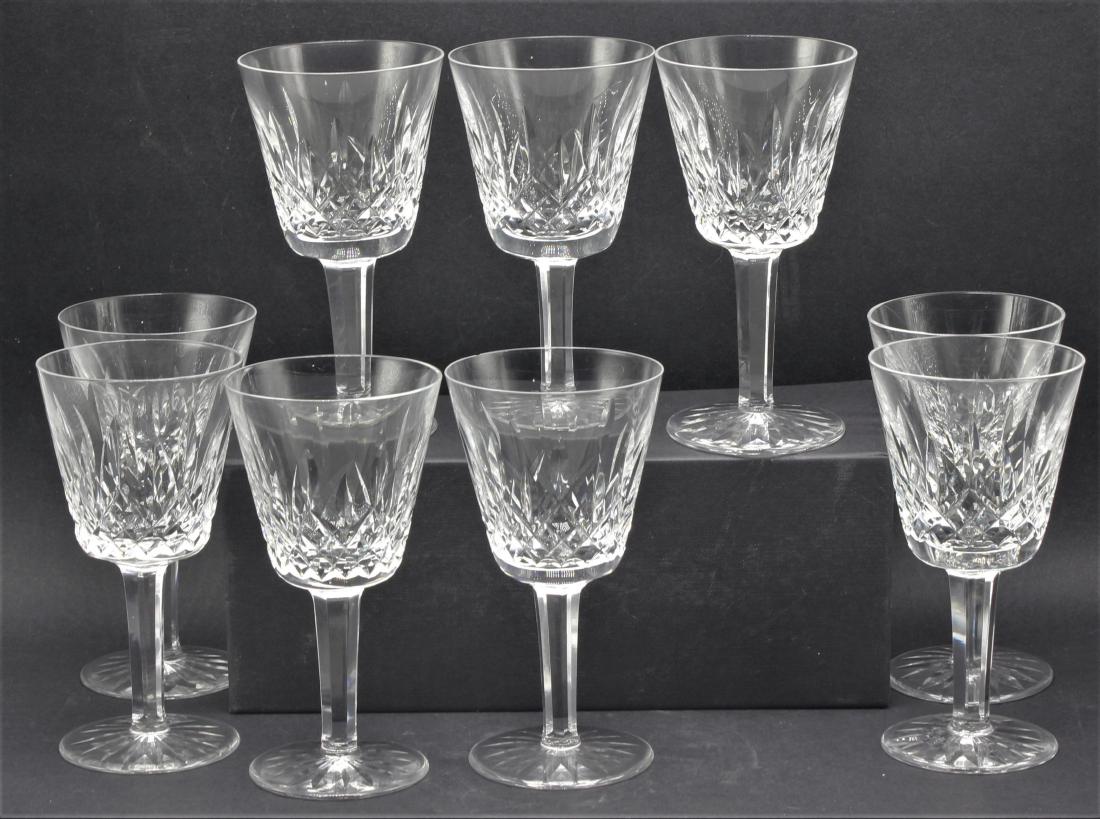 Waterford Crystal Lismore Wine Glasses 9 Pcs.: Waterford Crystal Lismore Wine Glasses 9 Pcs. Measures 5 3/4" H x 3" W.