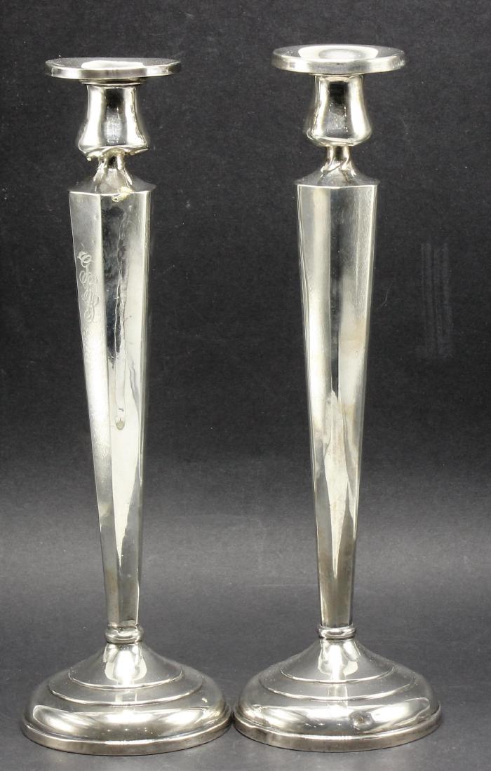 Pair Of Sterling Silver Weighted Candle Holders (1 of 4)