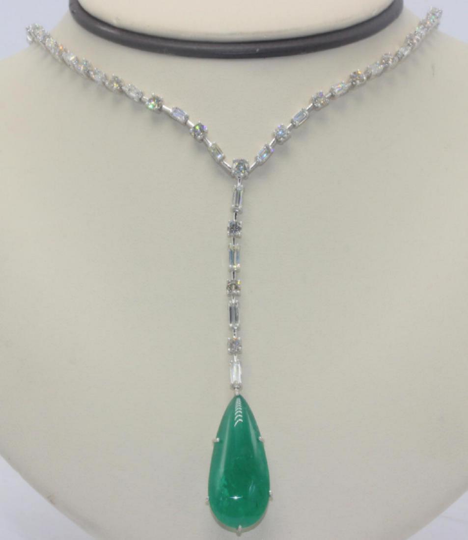 18Kt emerald (28.44ct) and diamond (10.75ct) necklace (1 of 1)