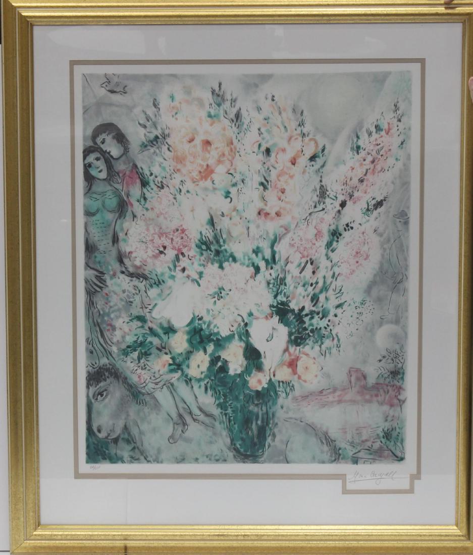 Marc Chagall French 1887-1985 Bouquet De Fleurs (1 of 3)