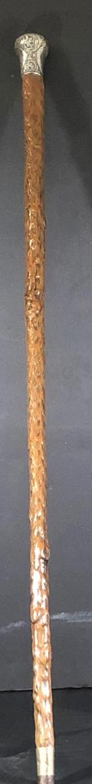 Antique English Sterling Silver Handled walking stick (1 of 3)