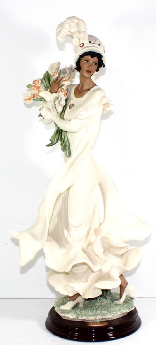Giuseppe Armani Lady with Flowers Porcelain: Giuseppe Armani Lady with Flowers Porcelain. Measures - 19" h.