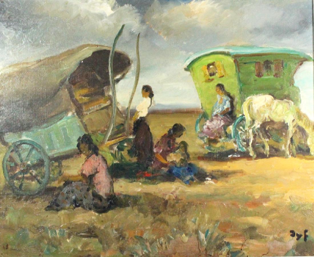 Marcel Dyf (French, b. 1899-1985) Camps Oil Painting on: Marcel Dyf (French, b. 1899-1985) Camps Oil Painting on Canvas. Measures - 14.5" h x 17.5" w, 2" frame.