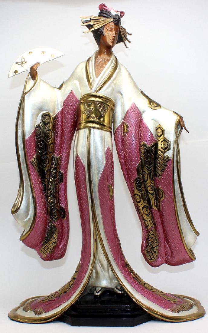 Erte Bronze Sculpture Madame Butterfly: Erte Bronze Sculpture Madame Butterfly. Measures - 19.5" h x 12" w.