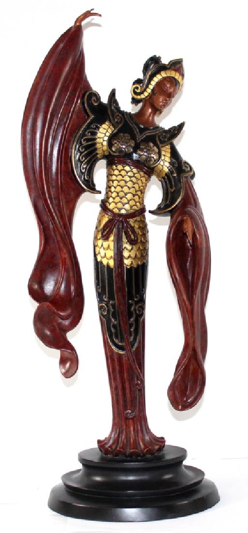 Erte Chinese Legend Bronze Sculpture: Erte Chinese Legend Bronze Sculpture. Measures - 22" h x 8" w.