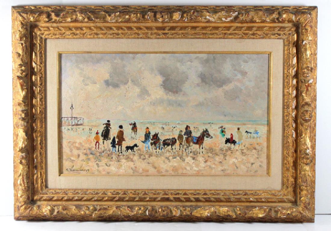 Andre Hambourg (French, 1909-1999) Oil on Canvas: Andre Hambourg (French, 1909-1999) Oil on Canvas. Measures - 10" h x 17.5" w, 4" frame.