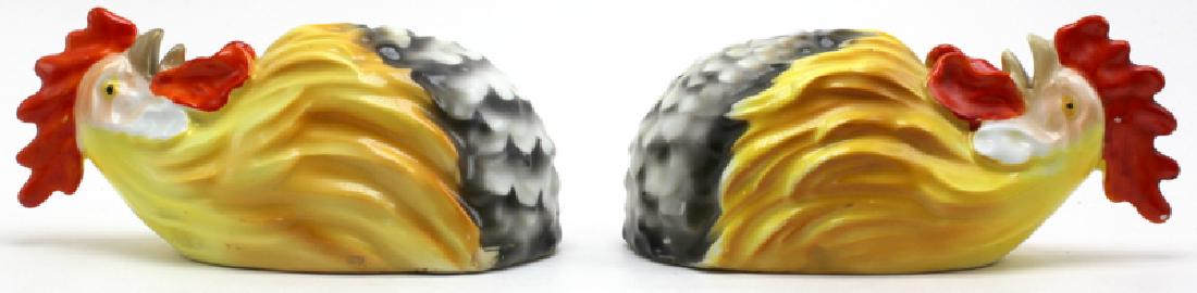 Pair of Royal Bayreuth Rooster String Holders: Pair of Royal Bayreuth Rooster String Holders. Measures - 6.5" h.