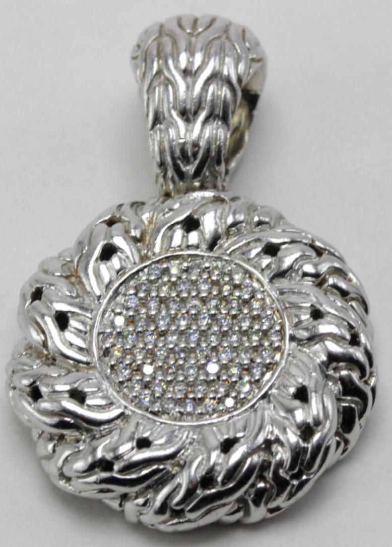 John Hardy Sterling Silver Diamond Pendant: John Hardy sterling silver diamond pendant