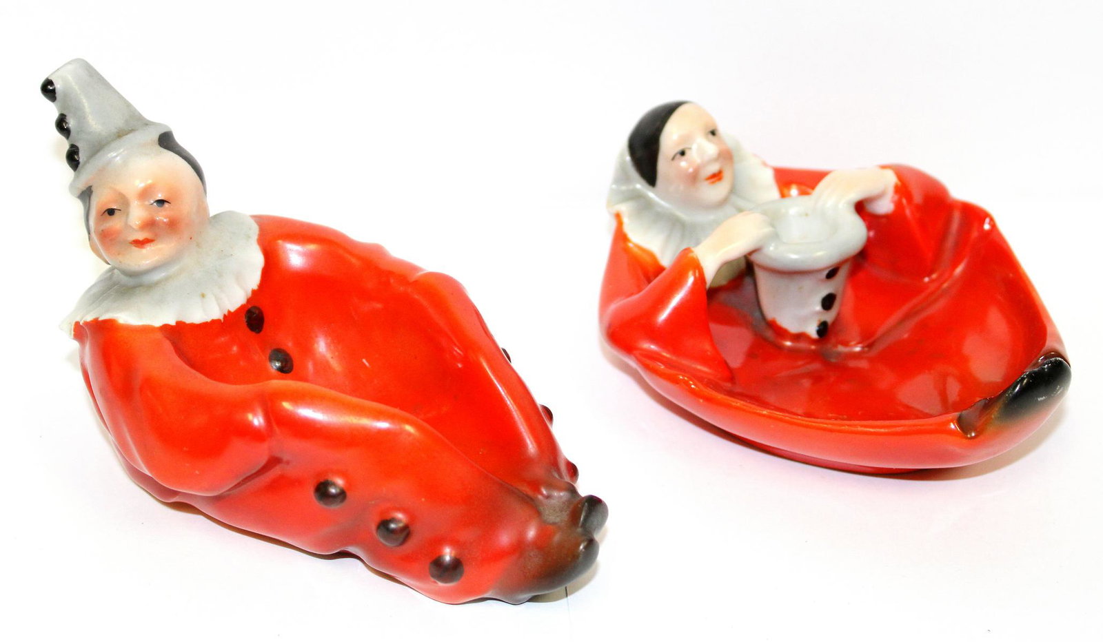 2 Pcs Royal Bayreuth Clown Candy Dishes: 2 pcs royal bayreuth clown candy dishes measures 5" L & 4 1/2" L