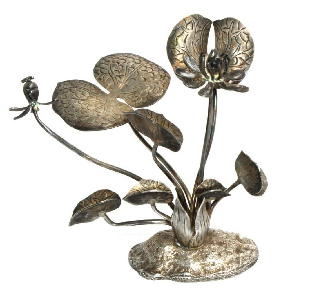 Signed Janna Thomas Sterling Silver Floral Arrangment: Janna Thomas for tiffany & co sterling silver floral arrangment figure signed measures 3 3/4" H weighs 6 OZT