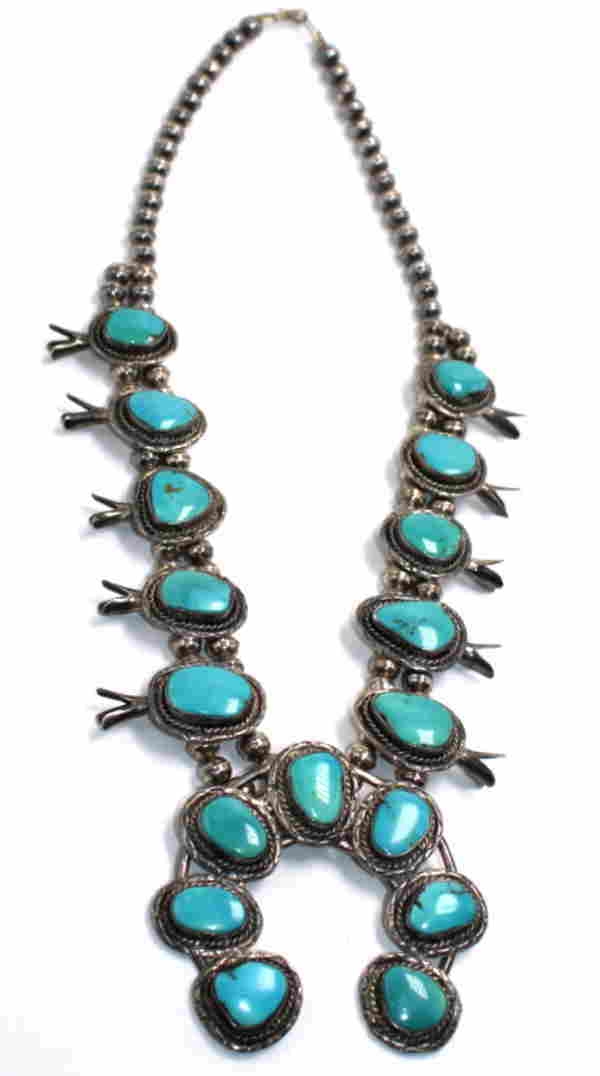 1950's Squash Blossom Sterling Silver Necklace Oct 27, 2019 Bruce