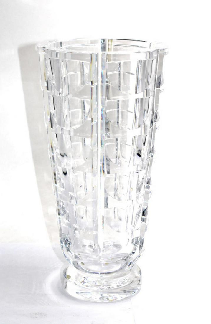 Orrefors Crystal Thousand Windows Vase: Orrefors crystal thousand windows vase measures 11" H