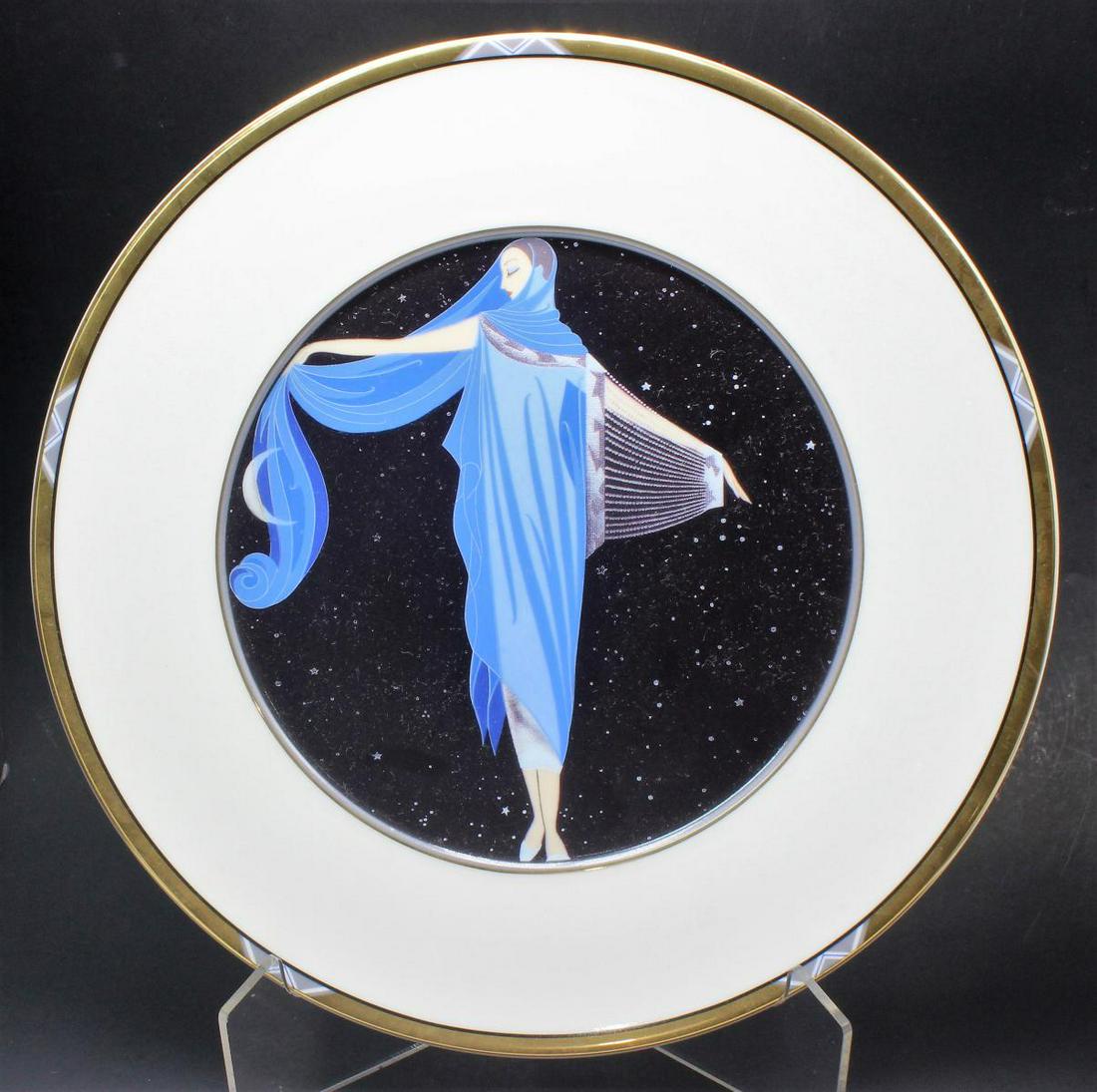 Erte Moonlight Porcelain Plate 1988: Erte Moonlight Porcelain Plate 1988. 12 1/2" diameter