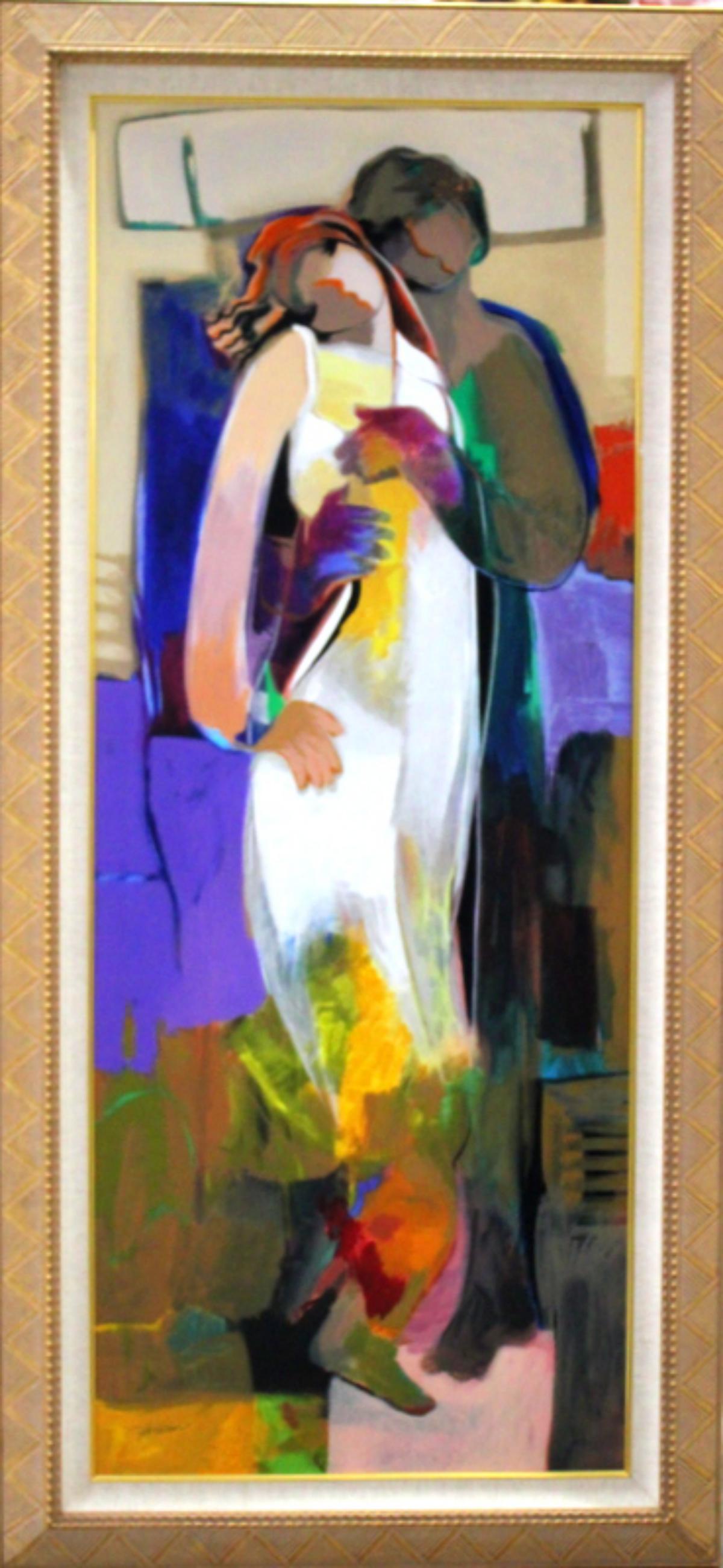 Signed Hessam Abrishani Giclee on Canvas: Hessam Abrishani limited edition giclee on canvas nights impressions signed lower left measures 48" x 18" frame and matte is 3 1/2"