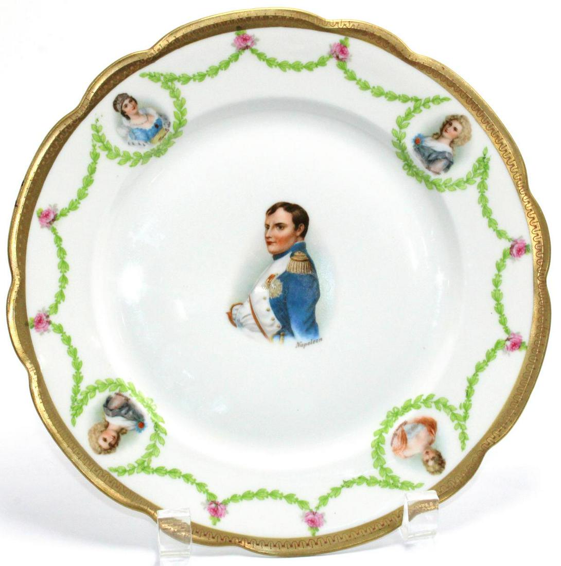 Austrian Porcelain Portrait Plate: Austrian porcelain moritz zdekauer portrait of Napoleon plate measures 8 3/4" DIA