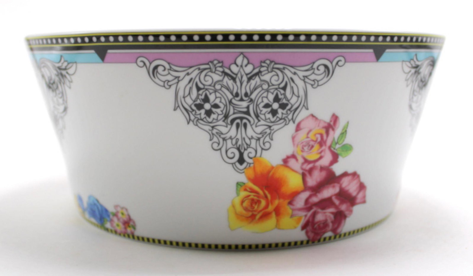 Rosethal Versace Hot Flower Bowl: Rosenthal Versace hot flower bowl measures 3 1/2" x 8 1/4"