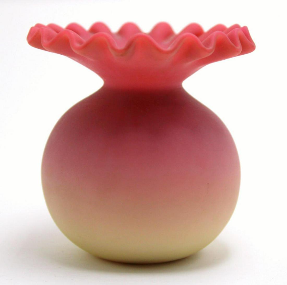 Webb Burmese Vasse in Gloss Finish: Thomas Webb and sons vase in gloss finish measures 3 1/4" High