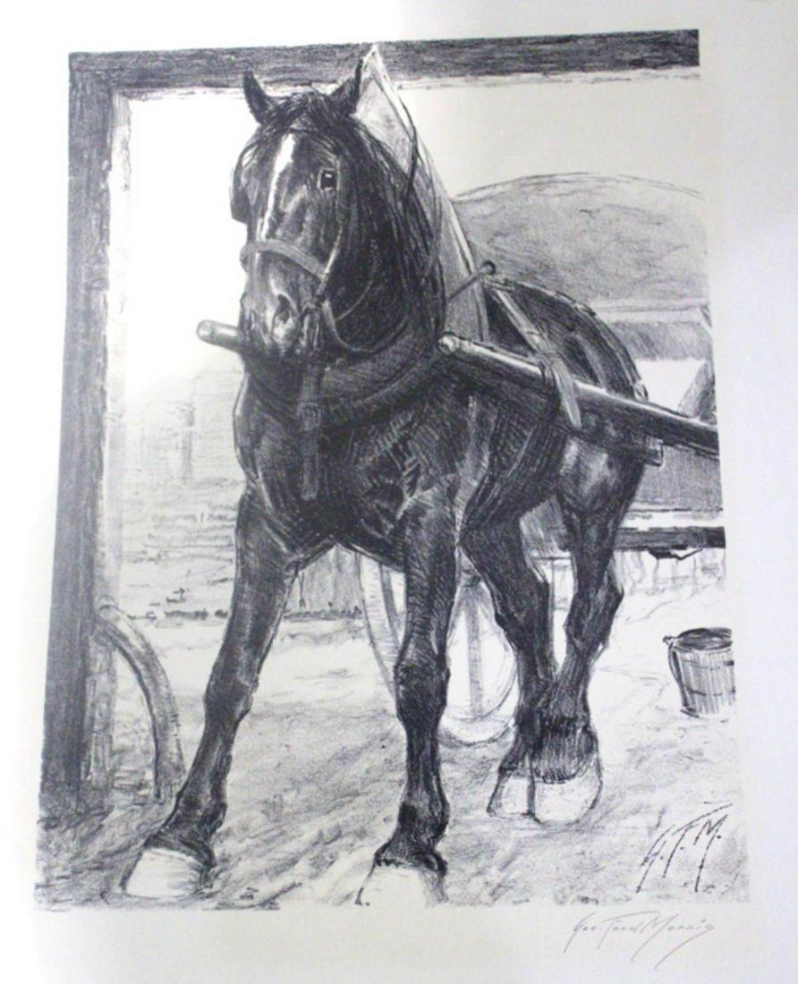 Signed George Ford Morris Original The Plebian: George Ford Morris (American, 1873-1960) limited edition original the plebian lithograph pencil signed lower right. Published by associated american artist with the issue labels sight measures 16" x 1