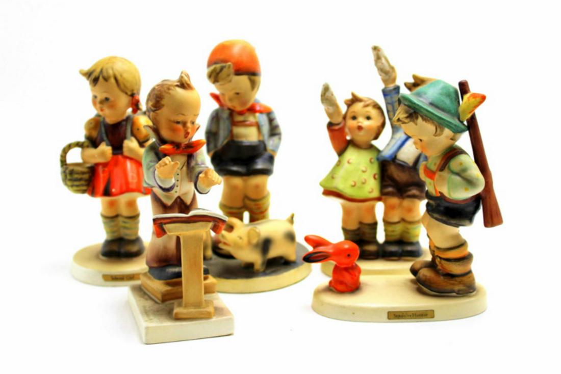 Five Goebel Hummel Figurines: Five Goebel Hummel figurines measures 3 1/2" x 5 1/2" High