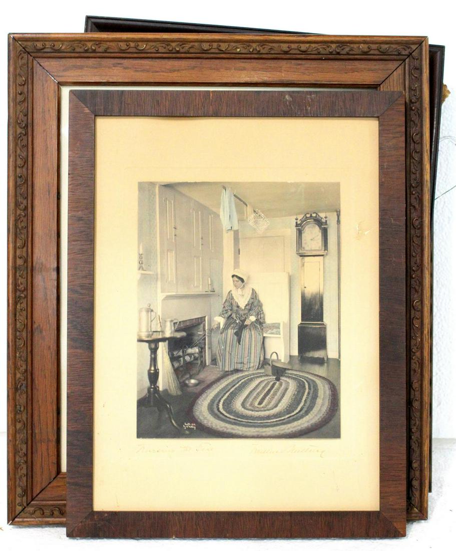 Five Signed Original Wallace Nutting Colored Prints: Five original Wallace Nutting colored print of landscape scene signed and titled measures 18" x 16", 15" x 13"