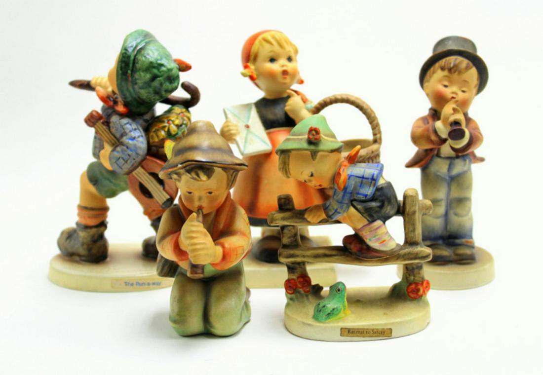 Five Goebel Hummel Figurines: Five Goebel Hummel figurines measures 4" x 5 1/2" High