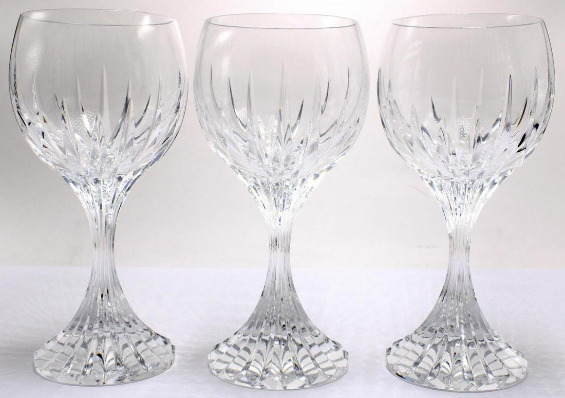 12 Baccarat Crystal Massena Wine Glasses: 12 Baccarat crystal massena wine glasses mared on bottom baccarat french measures 7 3/8" High