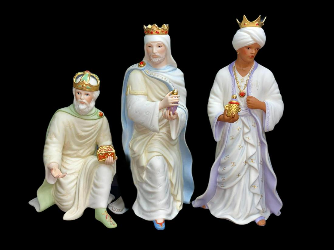 Three Cybis Porcelain Figurines of the Three Kings: Three Cybis Porcelain Figurines of the Three Kings measures 9" x 6 1/2"