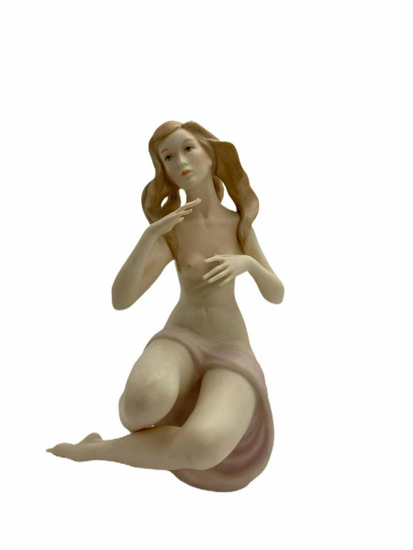 Signed Goebel Bisque Figure Seated Nude by Laszlo: Goebel Bisque Figure Seated Nude by Laszlo Ispanky signed and numbered 264/700 and measures 10 7/8" High