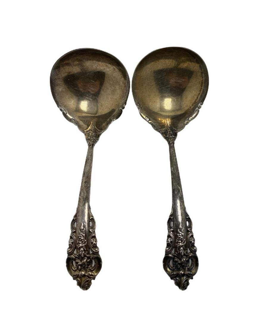 Two Wallace Grand Baroque Sterling Silver Ladles: Two Wallace Grand Baroque Sterling Silver Ladles measure 6 3/8", weighs 6 OZT