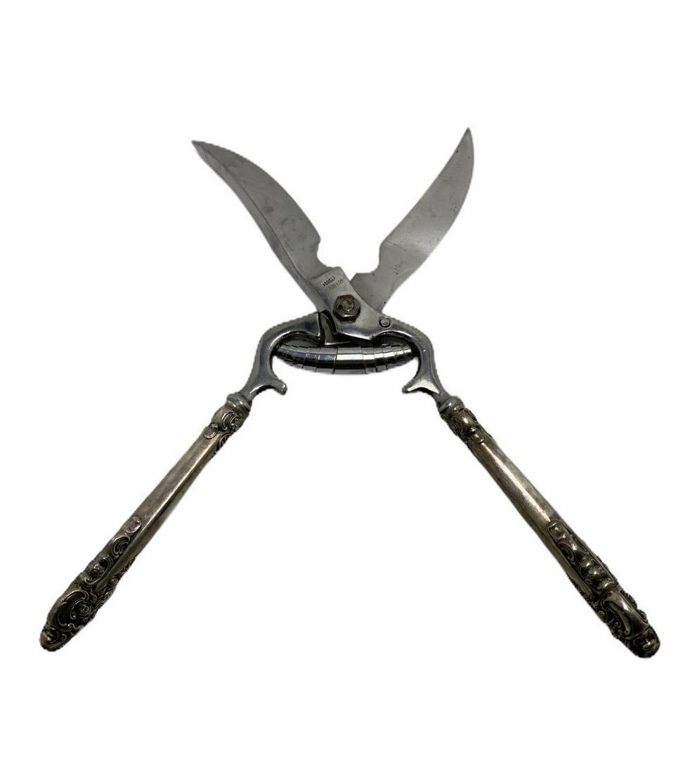 Wallace Grande Baroque Sterling Silver Poultry Shears: Wallace Grande Baroque Sterling Silver Poultry Shears measures 12" L