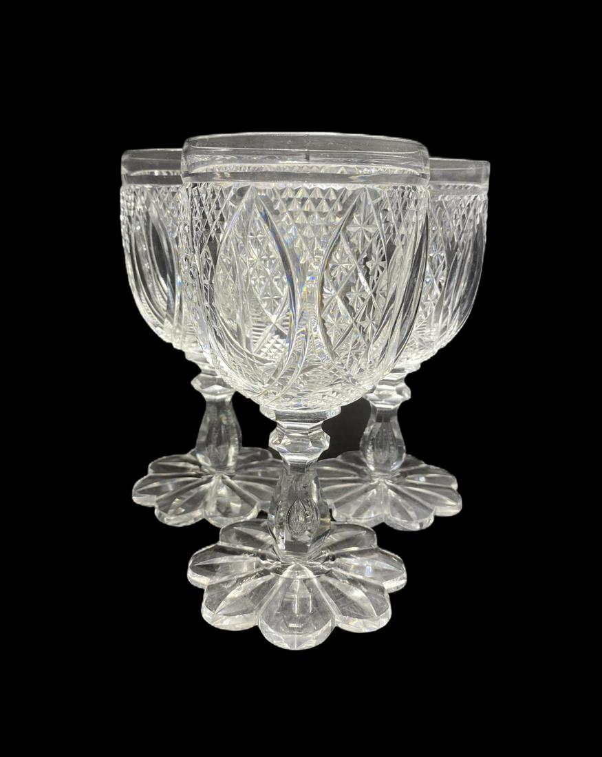 Ten Thomas Webb Glass Water Goblets: Ten Thomas Webb Glass Water Goblets measures 6 1/4" H