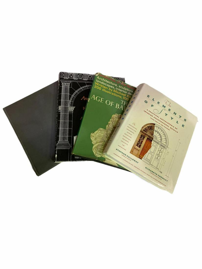 Lot of Four Architecture Books: Lot of Four Architecture Books includes american architecture and urbanism, the four books of architecture, the age of baroque and the elements of style