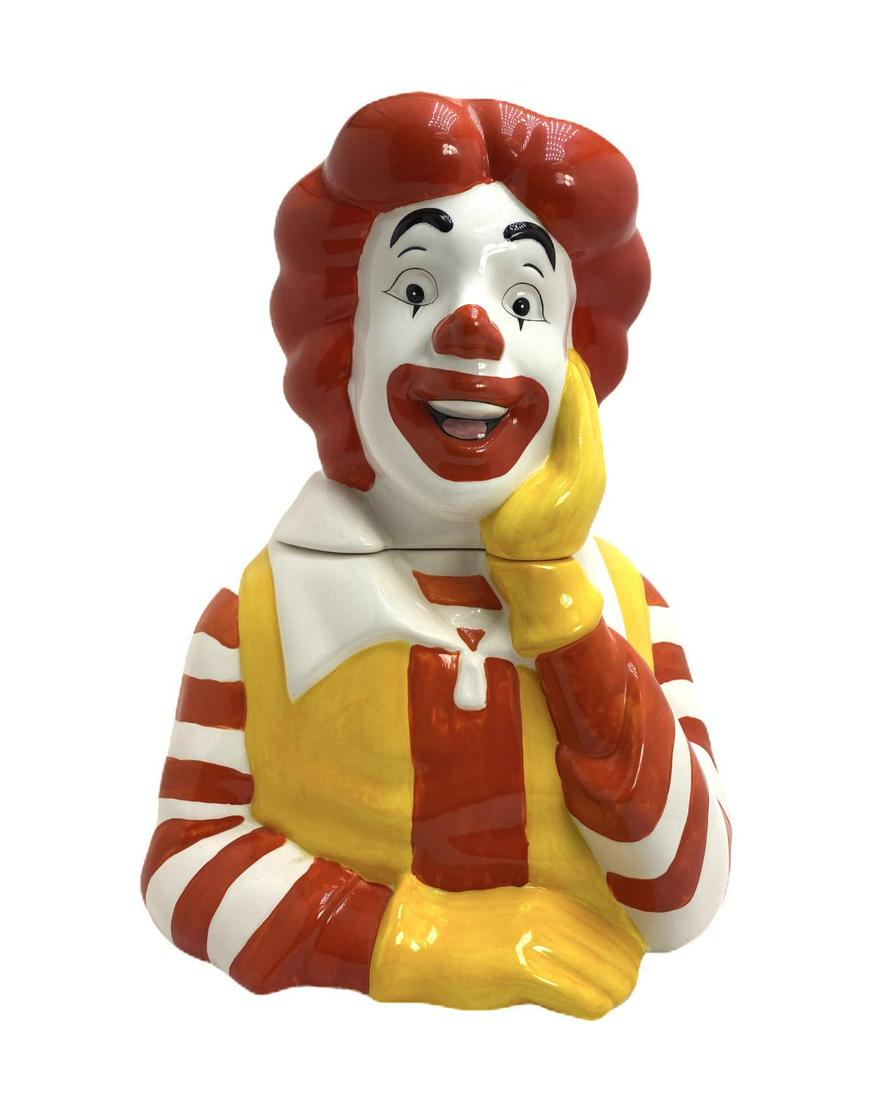Vintage 1997 Ronald Mcdonald Collectible Ceramic Cookie: Vintage 1997 Ronald Mcdonald Collectible Ceramic Cookie Jar treasure craft mcdonalds corporation measures 12 1/2" H x 10" W x 9" DIA