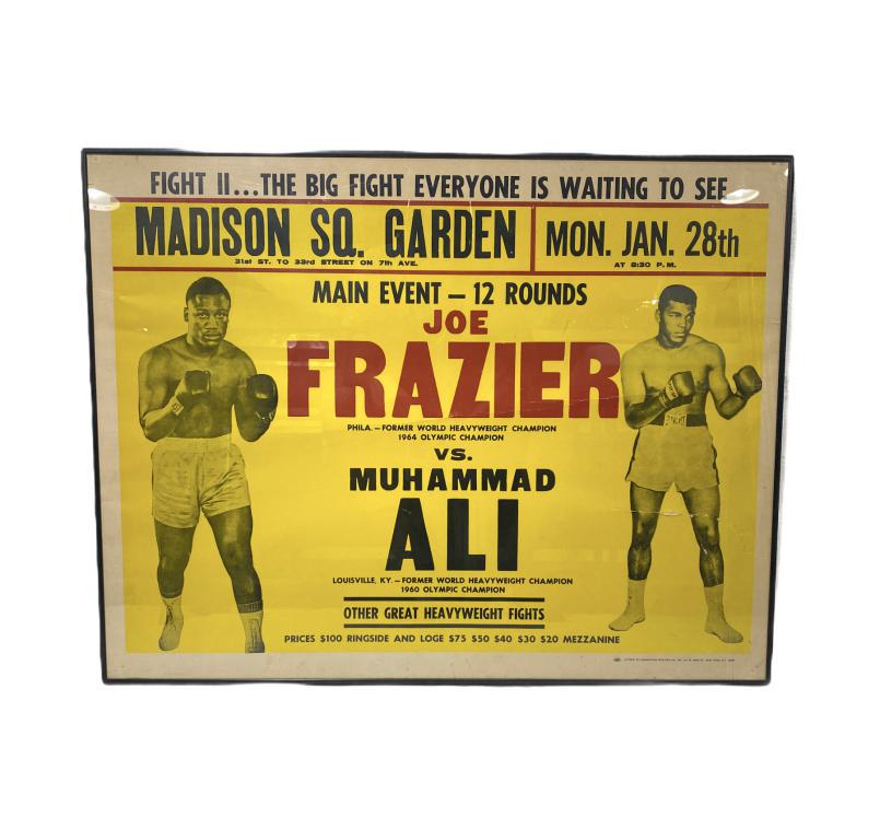 Muhammad Ali Vs. Joe Frazier 11 Color 1979 Poster: Muhammad Ali Vs. Joe Frazier 11 Color 1979 Poster for the Muhammad Ali Vs, Joe Frazier fight II at madison square garden measures 23" x 30". Has little damage, sold as is