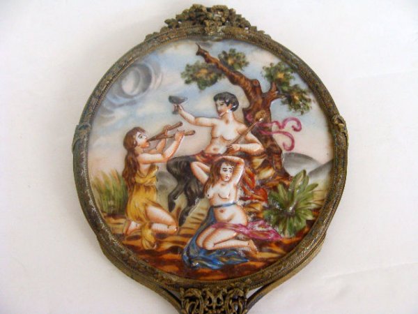 BRONZE & PORCELAIN CAPODIMONTE DRESSER MIRROR - 2