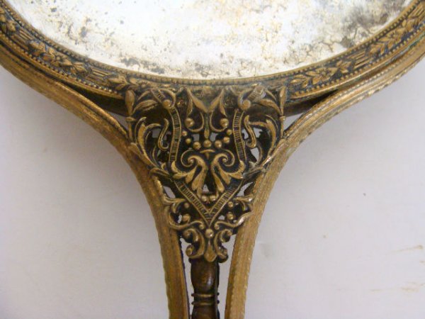 BRONZE & PORCELAIN CAPODIMONTE DRESSER MIRROR - 5
