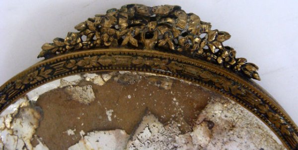BRONZE & PORCELAIN CAPODIMONTE DRESSER MIRROR - 6