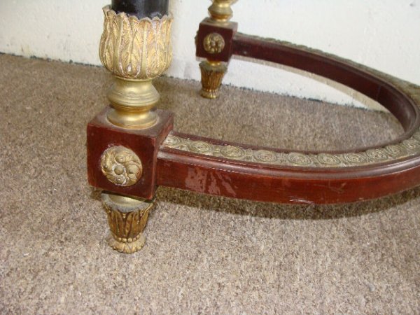 FRENCH BRONZE- PORCELAIN INLAID MARBLE TOP CONSOLE - 8