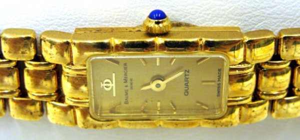 14K YG BAUME & MERCIER BRACELET WATCH - 3