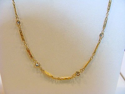 14KT YG DIAMOND BY THE YARD NECKLACE - 3