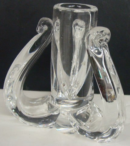 PAIR OF STEUBEN CRYSTAL CANDLESTICKS HOLDERS - 2